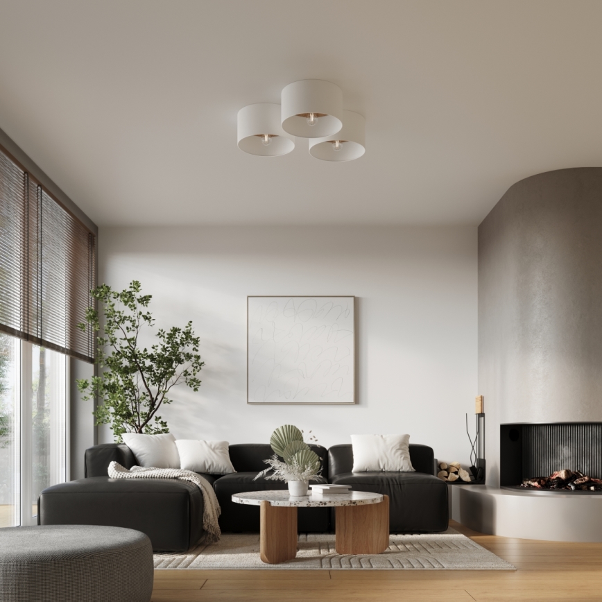 Plafonnier TELESTO 1xE27/15W/230V d. 35 cm blanc/beige