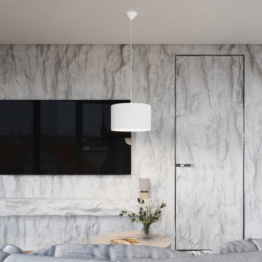 Suspension filaire NOVA 1xE27/15W/230V d. 40 cm blanc