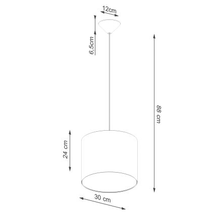 Lampadario a sospensione con filo NOVA 1xE27/15W/230V diametro 30 cm nero