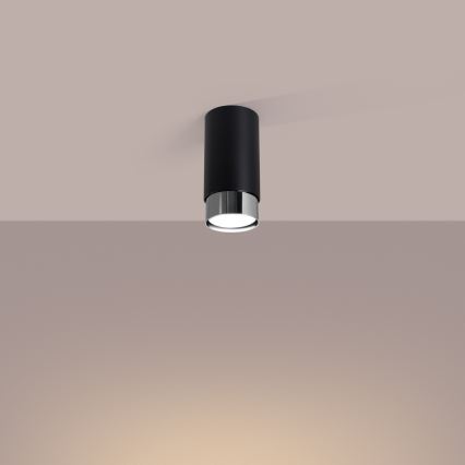 Spot NERO 1xGU10/10W/230V 12,5 cm noir/chrome brillant