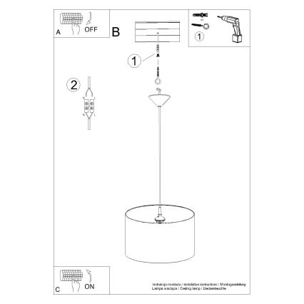 Lampadario a sospensione per bambini UNICORN 1xE27/15W/230V diametro 40 cm unicorno