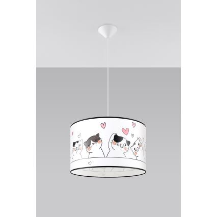 Lampadario a sospensione per bambini CAT 1xE27/15W/230V diametro 40 cm gatta