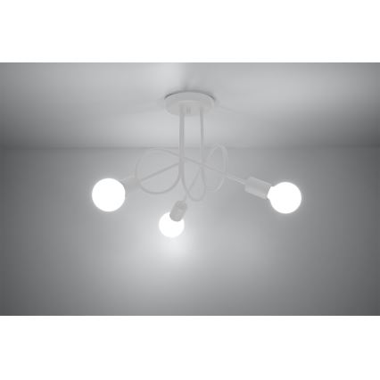 Lampadario a plafone LOOP 3xE27/15W/230V bianco