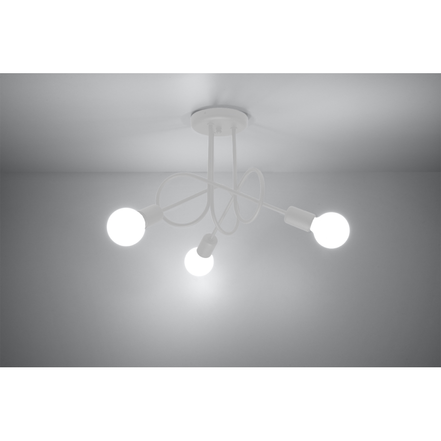 Lampadario a plafone LOOP 3xE27/15W/230V bianco