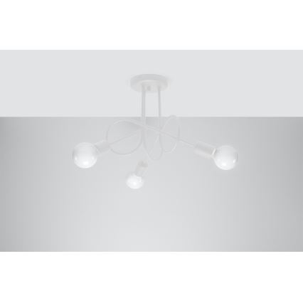 Lampadario a plafone LOOP 3xE27/15W/230V bianco