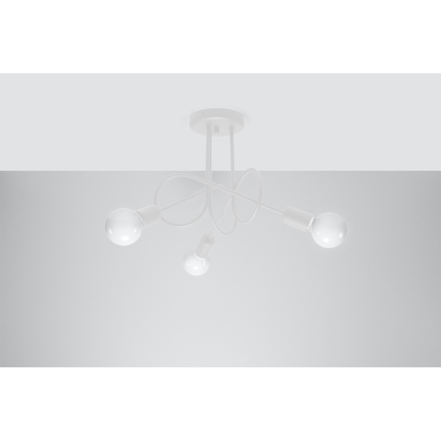 Lampadario a plafone LOOP 3xE27/15W/230V bianco