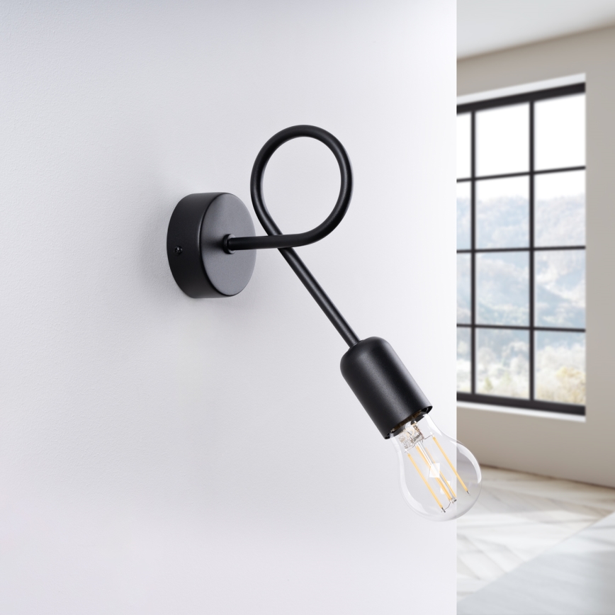 Applique LOOP 1xE27/15W/230V nero