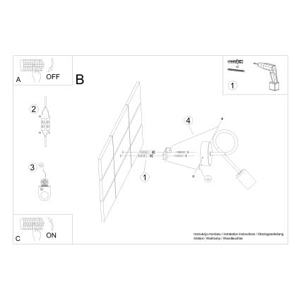 Applique murale LOOP 1xE27/15W/230V noir