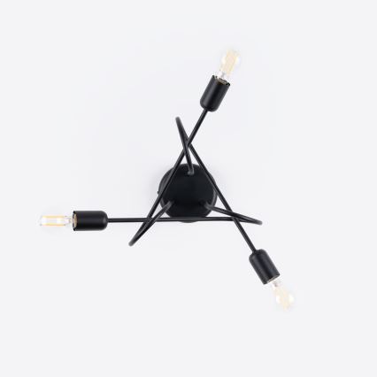 Lampadario a plafone LOOP 3xE27/15W/230V nero