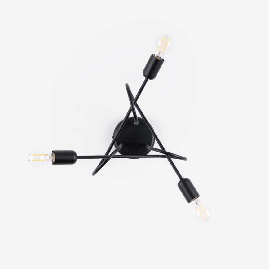 Lampadario a plafone LOOP 3xE27/15W/230V nero