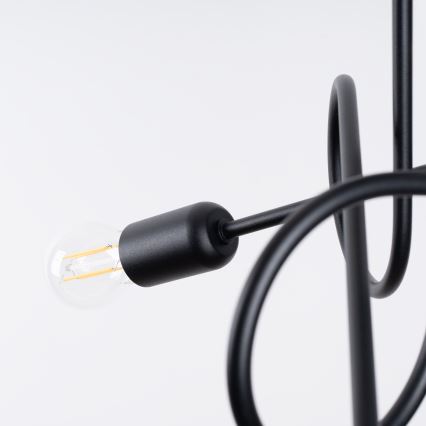 Lampadario a plafone LOOP 3xE27/15W/230V nero