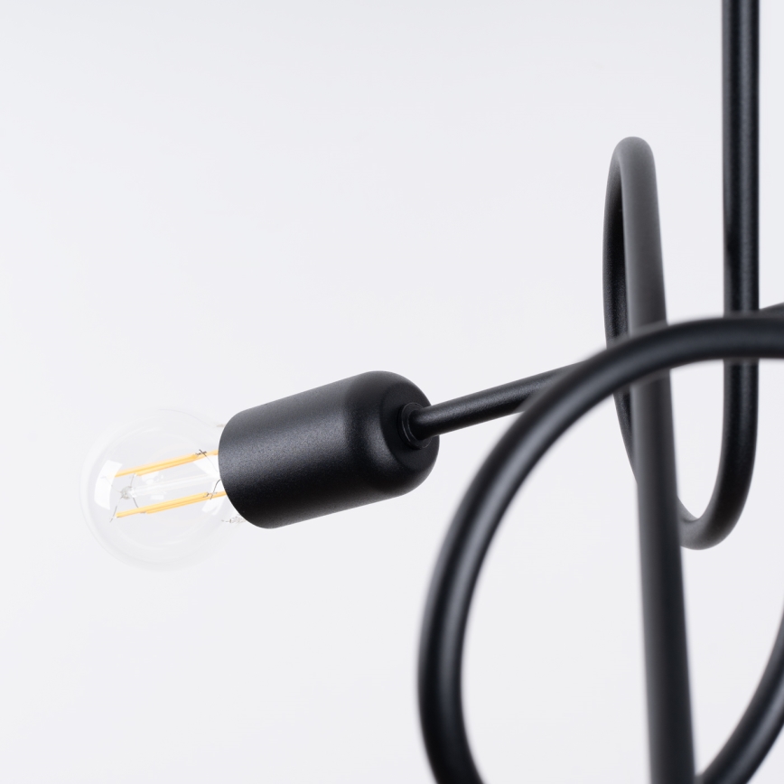 Lampadario a plafone LOOP 3xE27/15W/230V nero