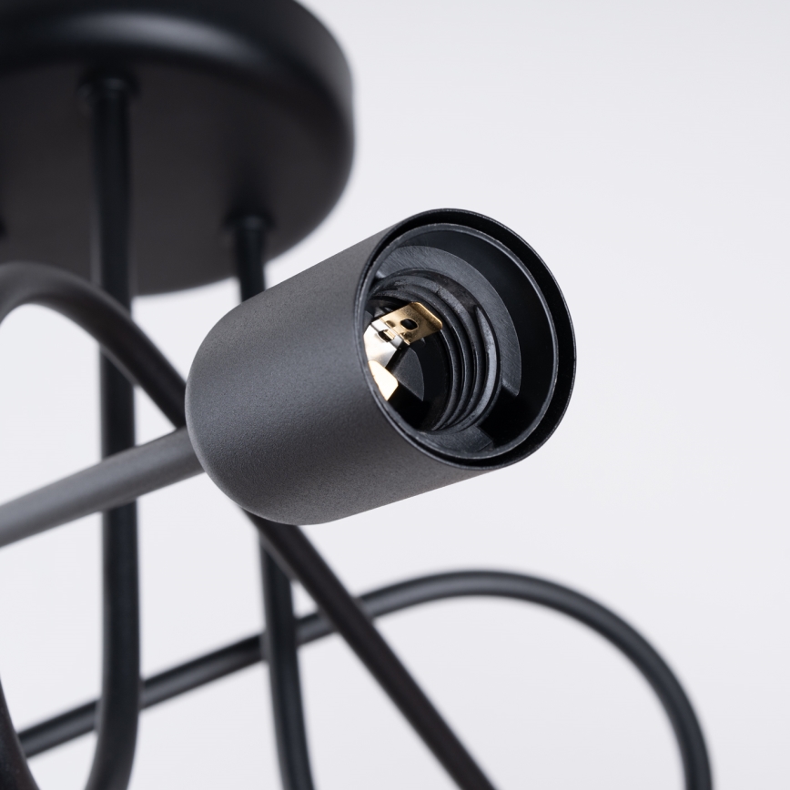 Lampadario a plafone LOOP 3xE27/15W/230V nero