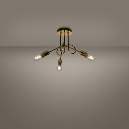 Lampadario a plafone LOOP 3xE27/15W/230V oro