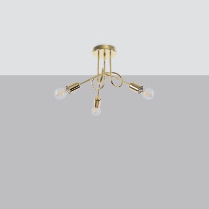 Lampadario a plafone LOOP 3xE27/15W/230V oro