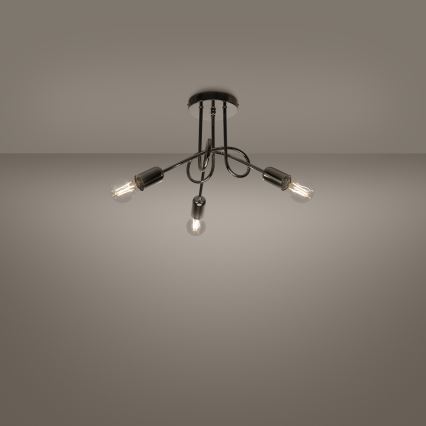 Lampadario a plafone LOOP 3xE27/15W/230V cromo lucido