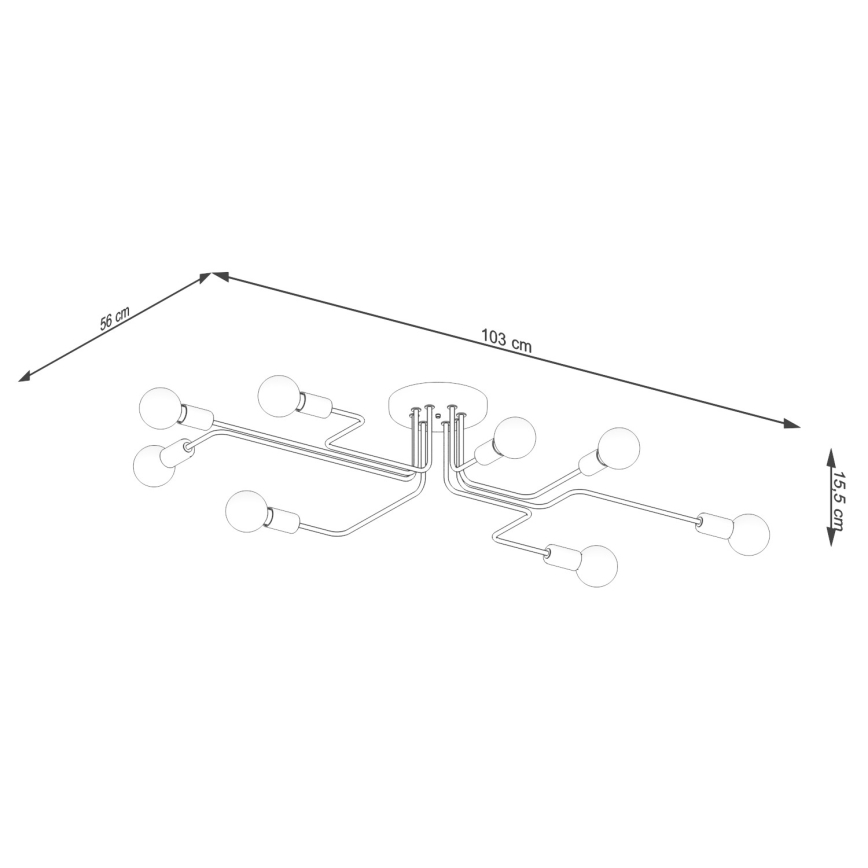 Lampadario a plafone VECTOR 8xE27/15W/230V bianco