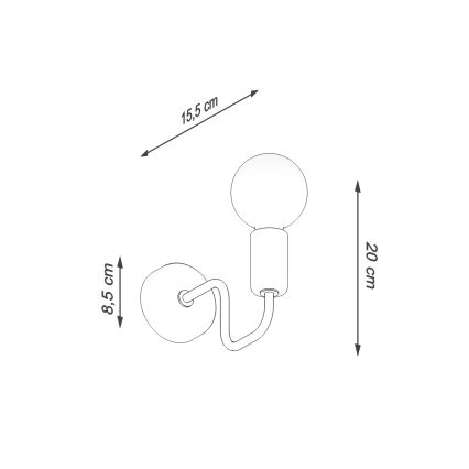 Applique VECTOR 1xE27/15W/230V nero