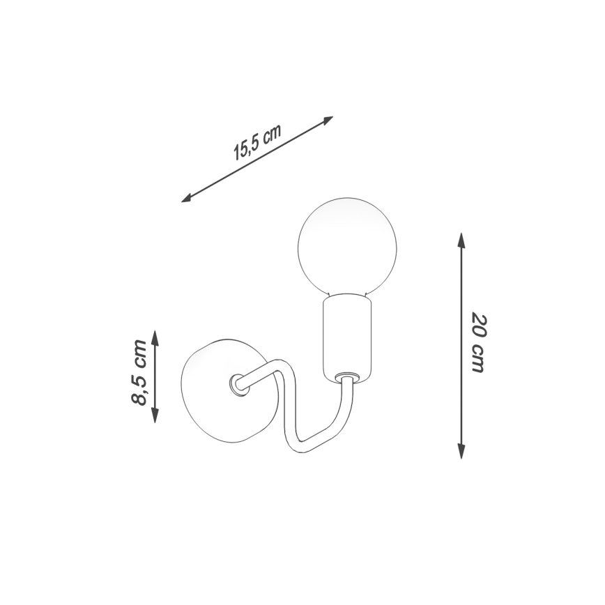 Applique VECTOR 1xE27/15W/230V nero