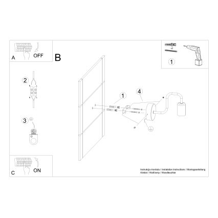 Applique VECTOR 1xE27/15W/230V nero