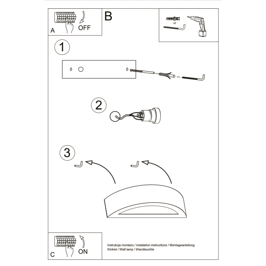 Applique ATENA 1xE27/15W/230V 20 cm bianco