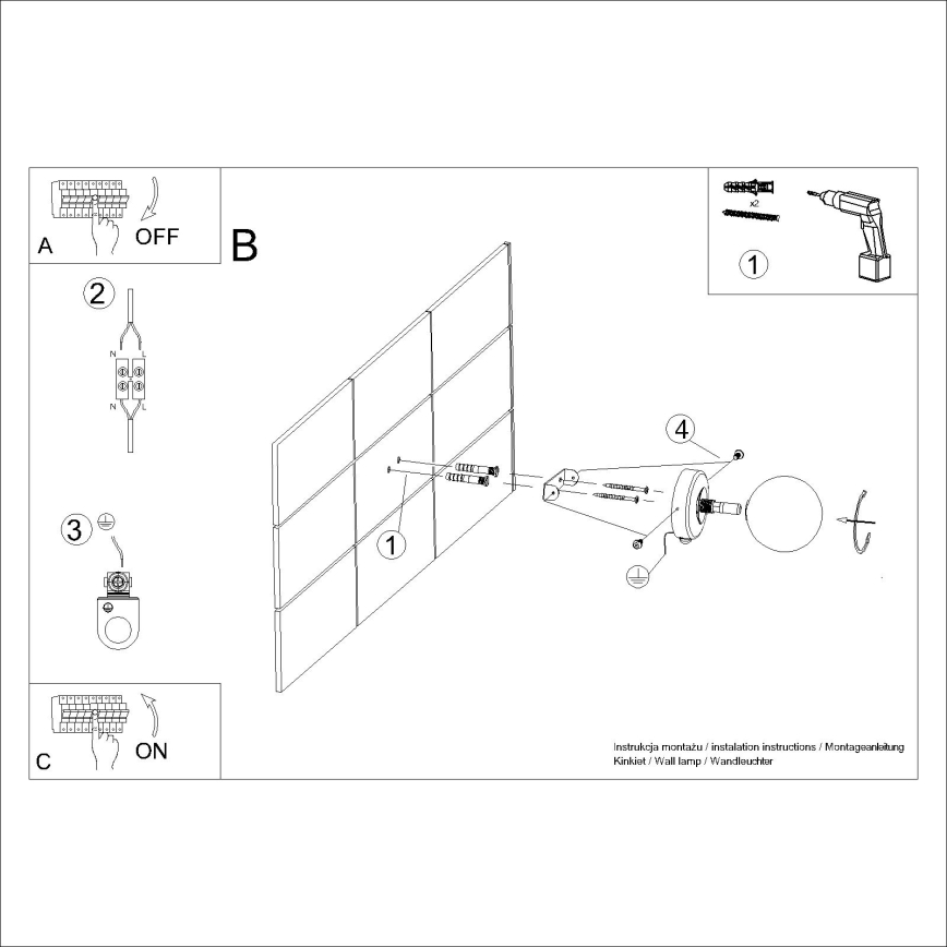 Applique YOLI 1xG9/8W/230V bianco