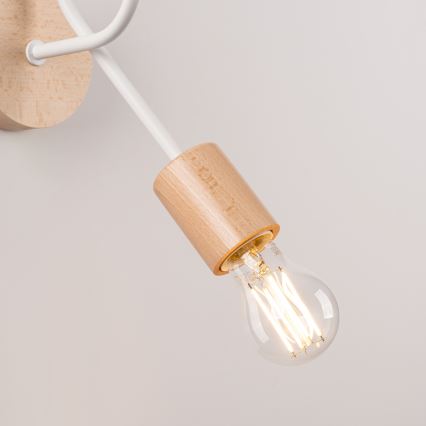 Applique EMBER 1xE27/15W/230V bianco/beige/faggio