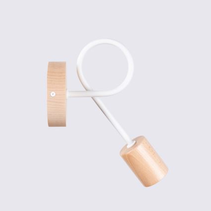 Applique EMBER 1xE27/15W/230V bianco/beige/faggio