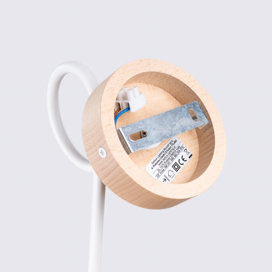 Applique EMBER 1xE27/15W/230V bianco/beige/faggio