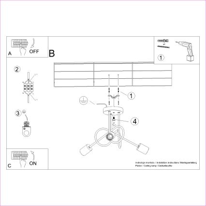 Lampadario a plafone EMBER 3xE27/15W/230V bianco/beige/faggio