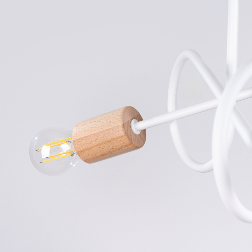 Plafonnier EMBER 3xE27/15W/230V blanc/beige/hêtre