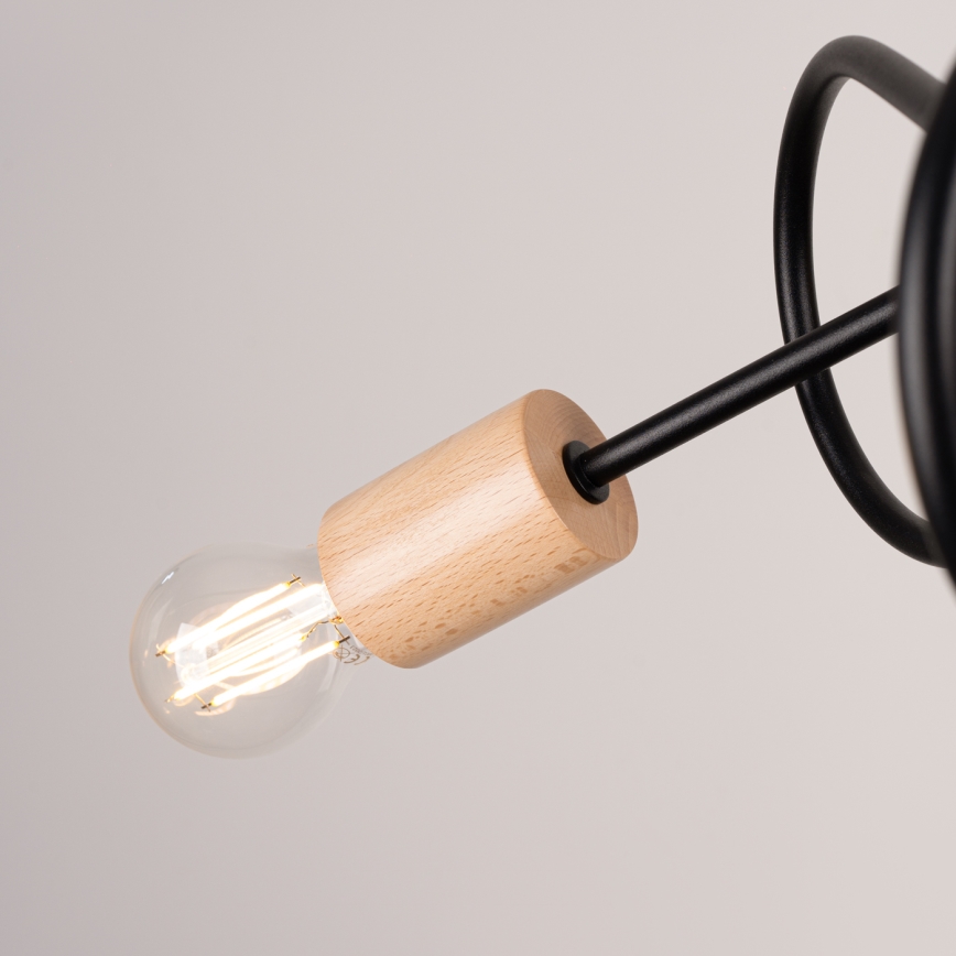 Aufbauleuchte EMBER 3xE27/15W/230V schwarz/beige/Buche