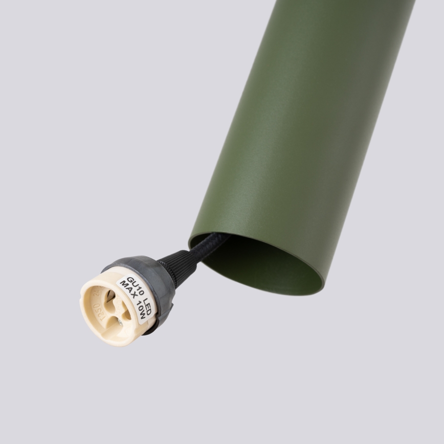 Lampadario a sospensione con filo LAGOS 3xGU10/10W/230V verde