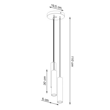 Lampadario a sospensione con filo LAGOS 3xGU10/10W/230V verde