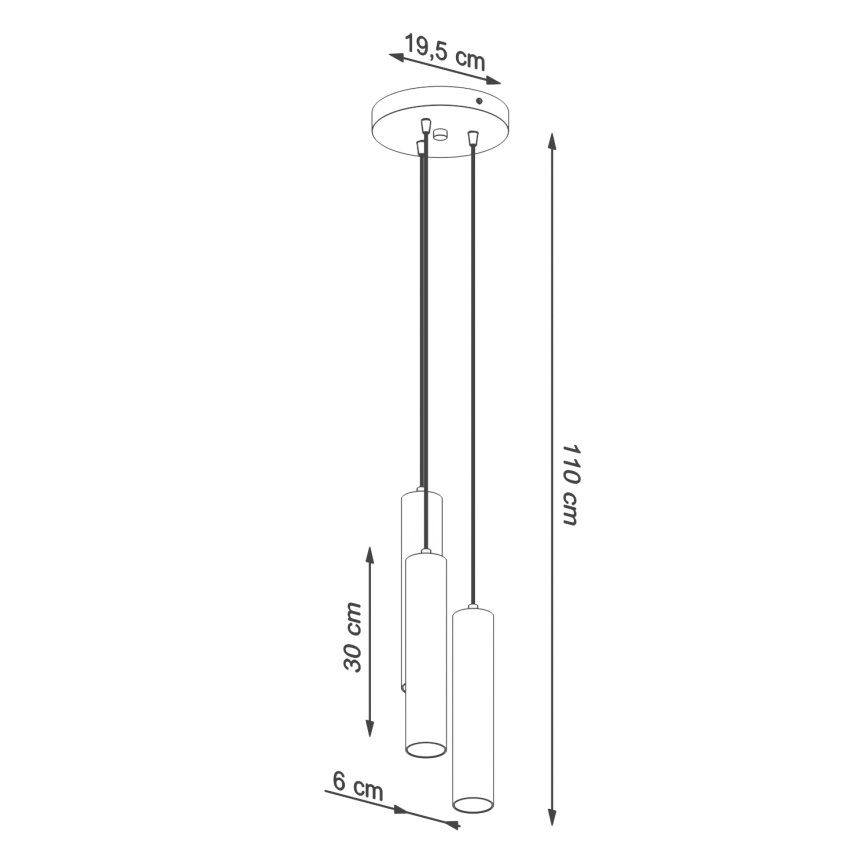 Lampadario a sospensione con filo LAGOS 3xGU10/10W/230V verde