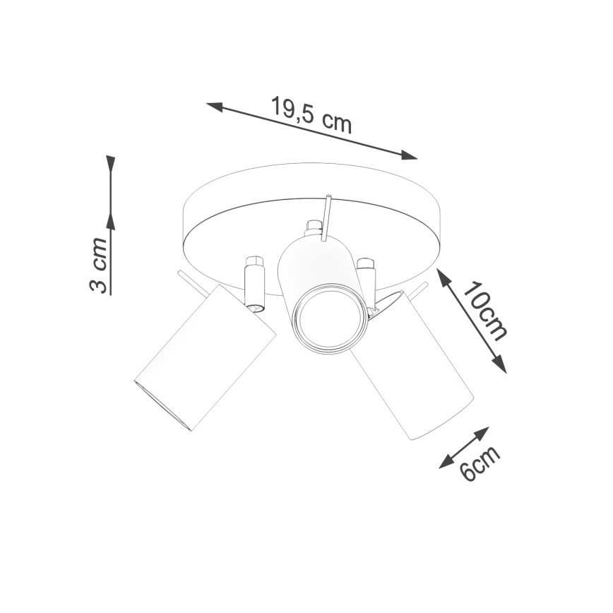 Spot RING 3xGU10/10W/230V vert