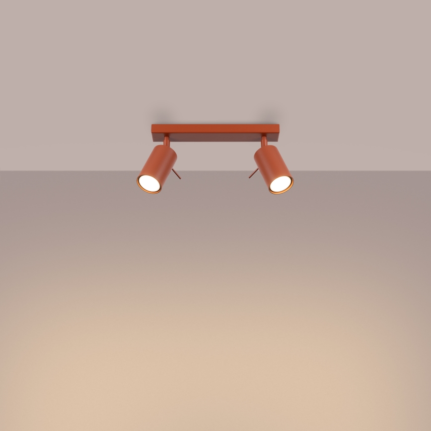 Spot RING 2xGU10/10W/230V rouge