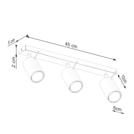 Faretto RING 3xGU10/10W/230V rosso