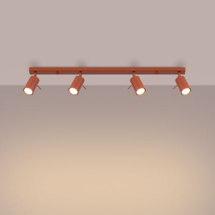 Faretto RING 4xGU10/10W/230V rosso
