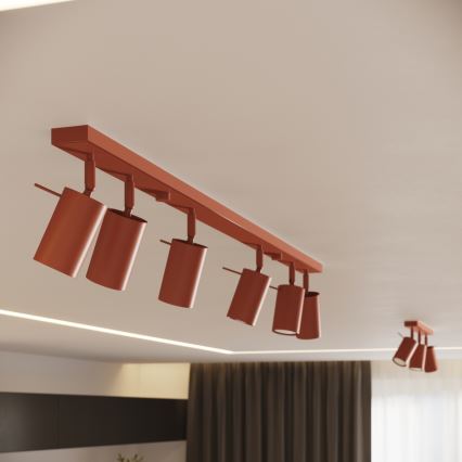 Strahler RING 6xGU10/10W/230V rot