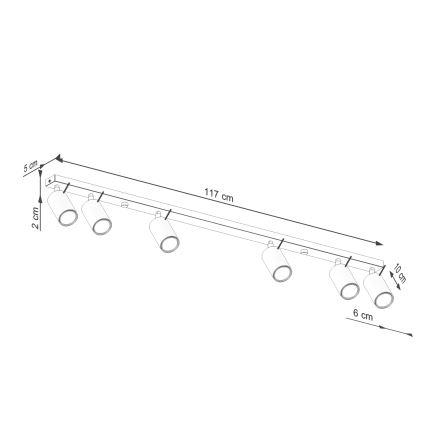 Strahler RING 6xGU10/10W/230V rot