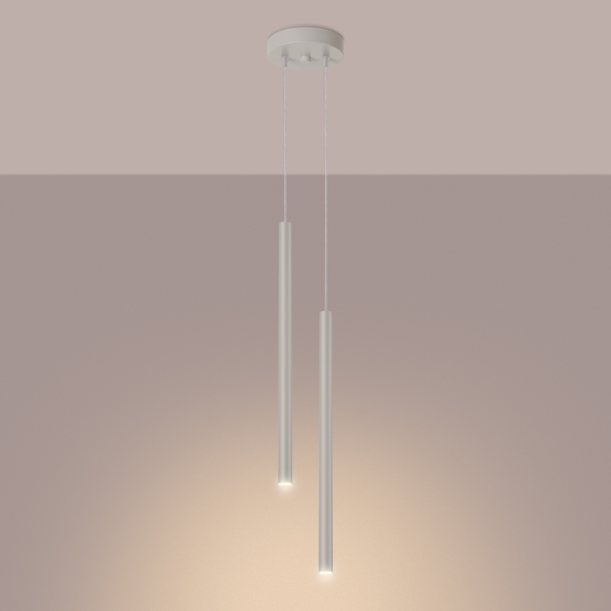 Lampadario a sospensione con filo PASTELO 2xG9/8W/230V color crema