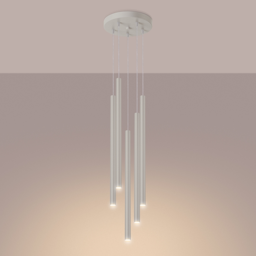 Lampadario a sospensione con filo PASTELO 5xG9/8W/230V color crema