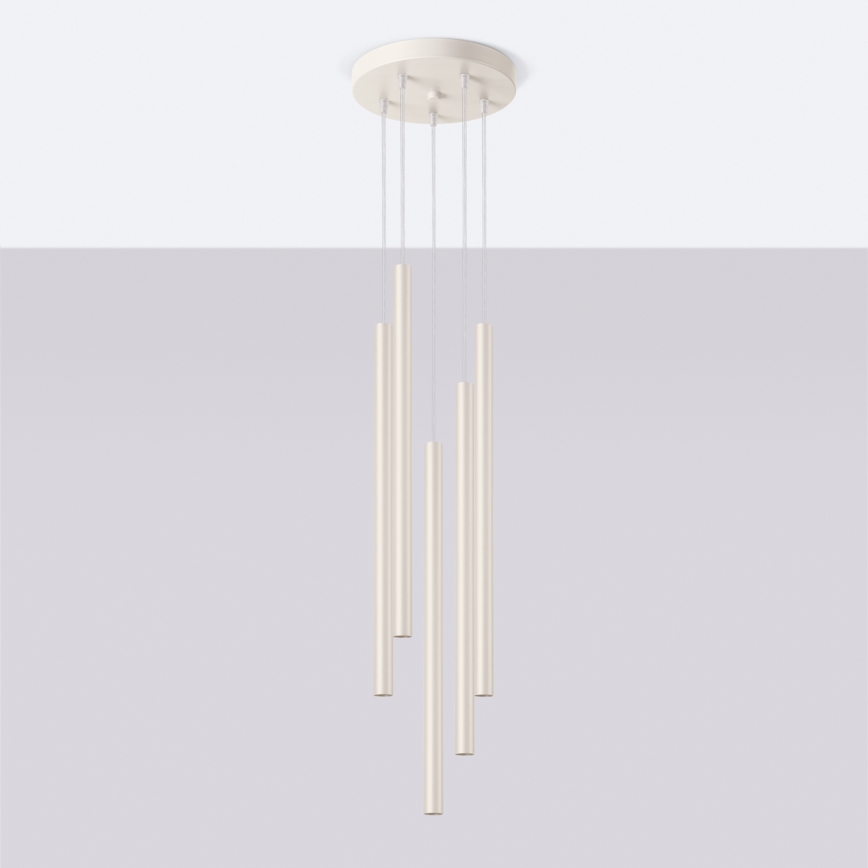 Lampadario a sospensione con filo PASTELO 5xG9/8W/230V color crema