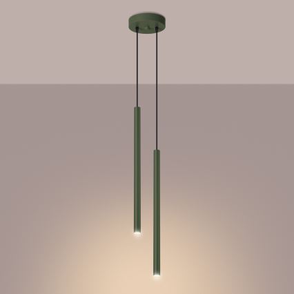 Lampadario a sospensione con filo PASTELO 2xG9/8W/230V verde