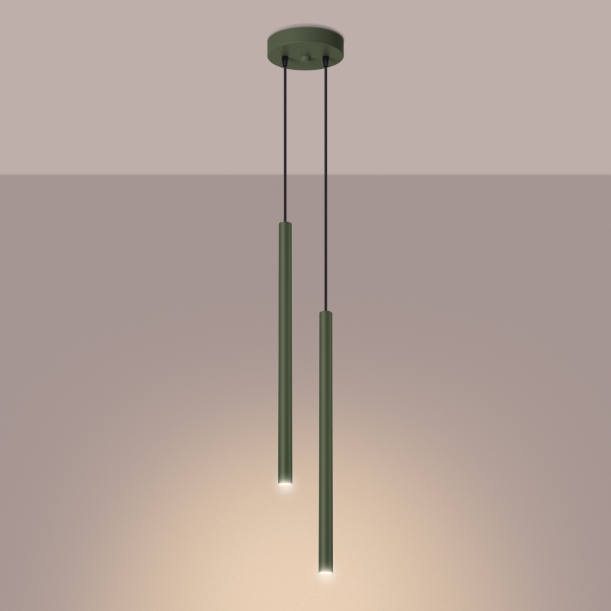 Lampadario a sospensione con filo PASTELO 2xG9/8W/230V verde