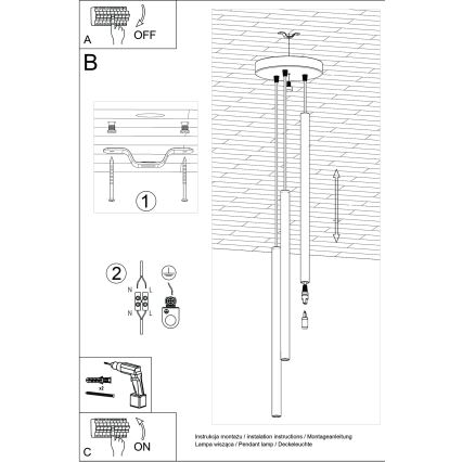 Lampadario a sospensione con filo PASTELO 3xG9/8W/230V verde