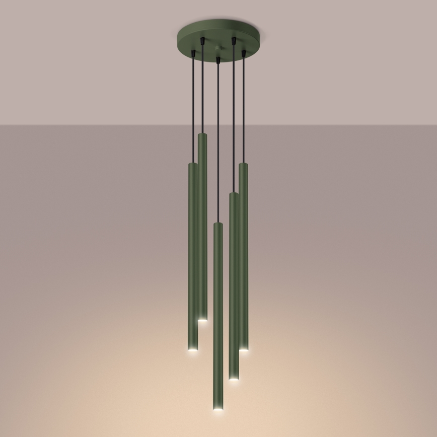 Suspension filaire PASTELO 5xG9/8W/230V vert