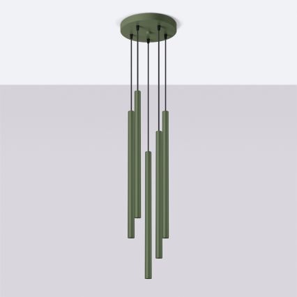 Suspension filaire PASTELO 5xG9/8W/230V vert