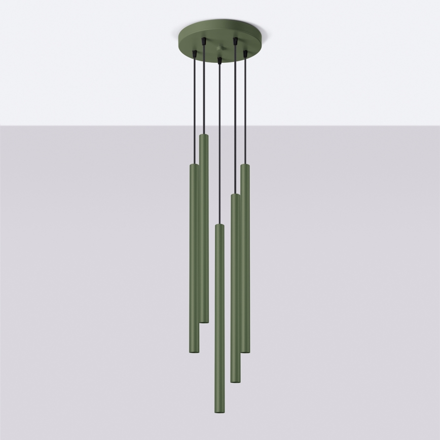 Suspension filaire PASTELO 5xG9/8W/230V vert